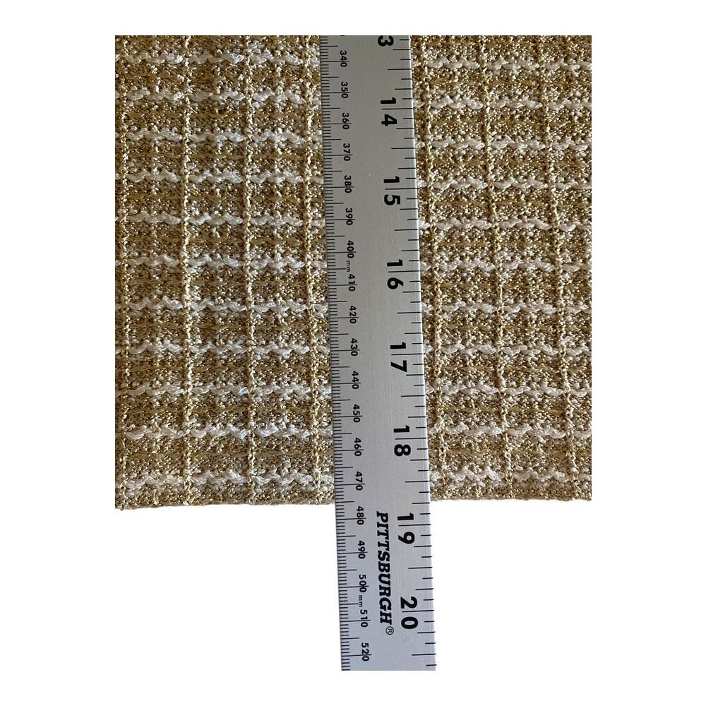St John Tan Cream Gold Metallic Threads Designer Size 10 Jacket and Skirt Suit - Picture 12 of 16